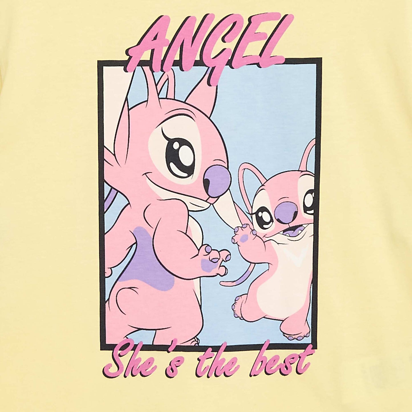 Disney 'Angel' Solid Cotton T-Shirt YELLOW