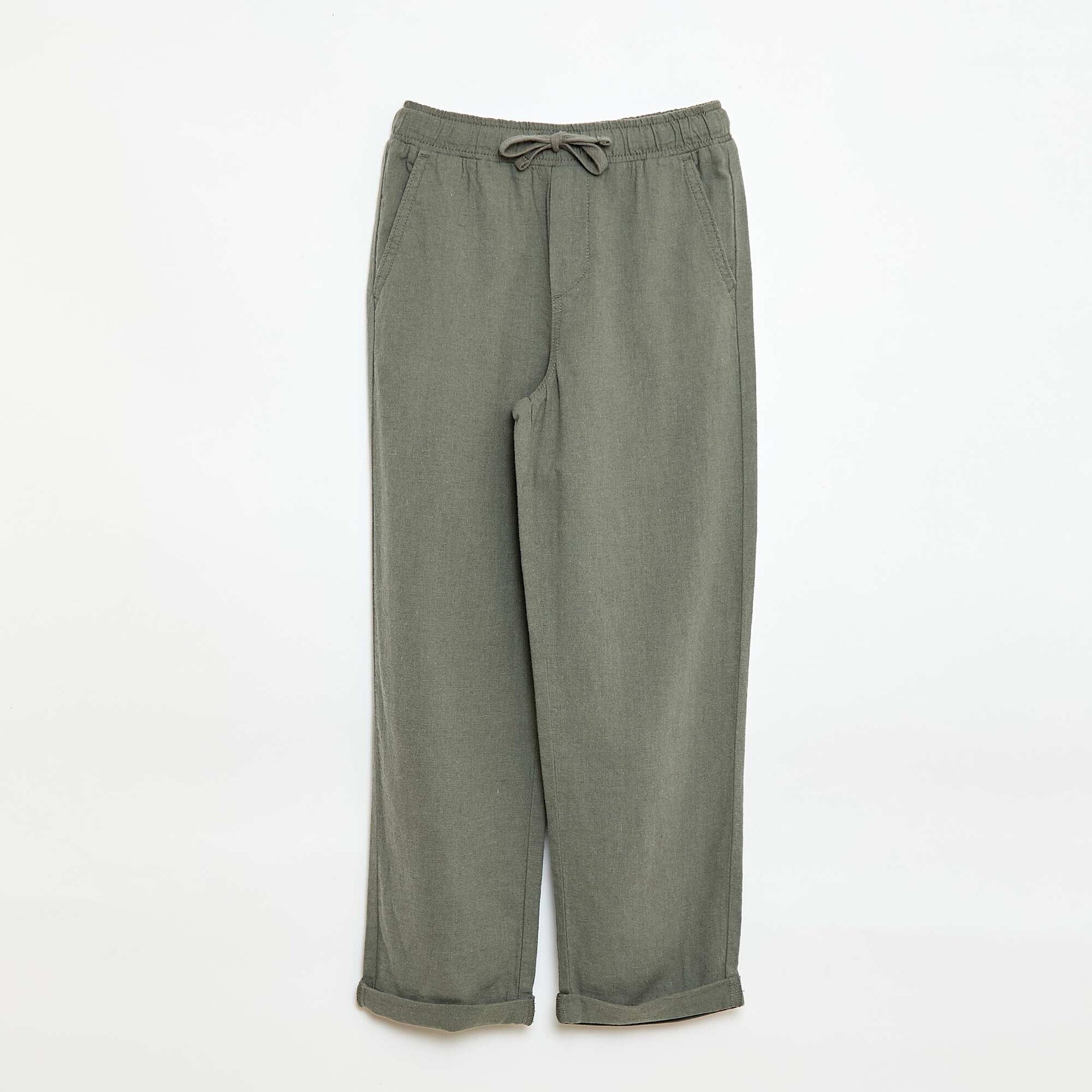 Linen Blend Jogpants GREEN
