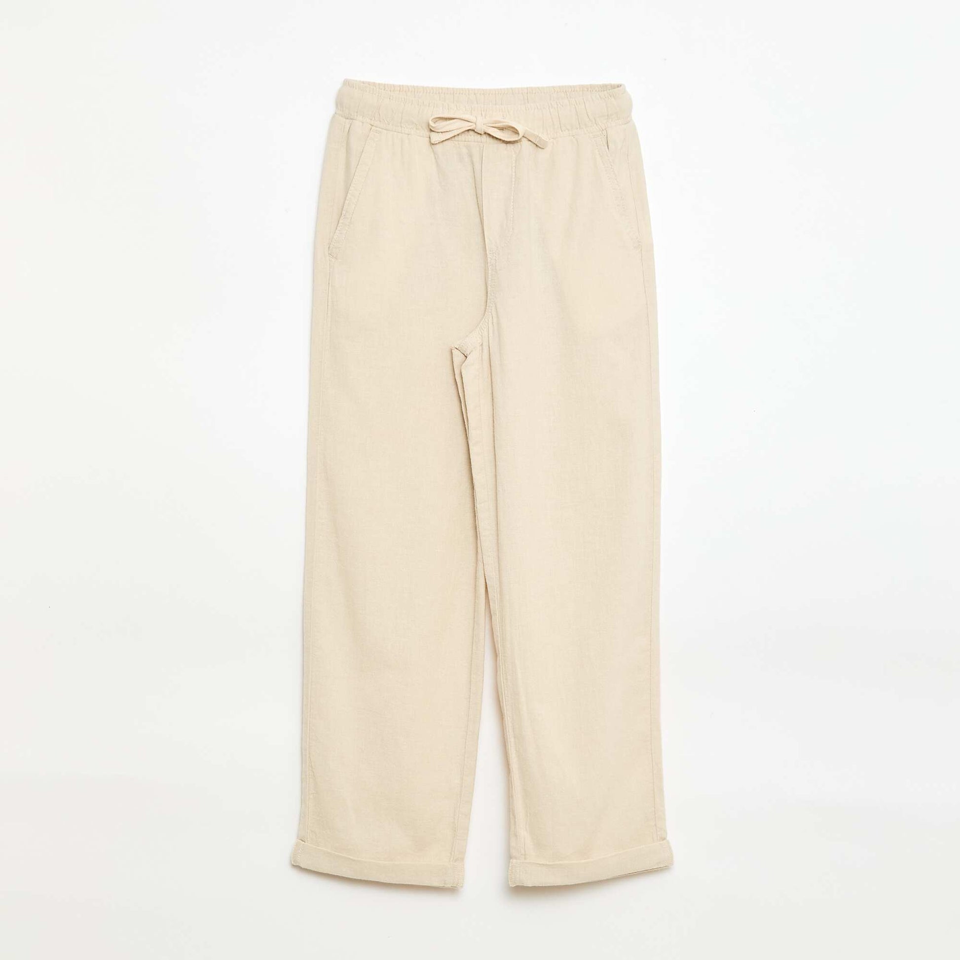 Linen Blend Jogpants WHITE