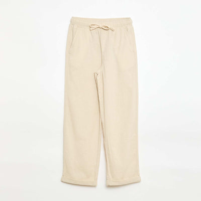 Linen Blend Jogpants WHITE