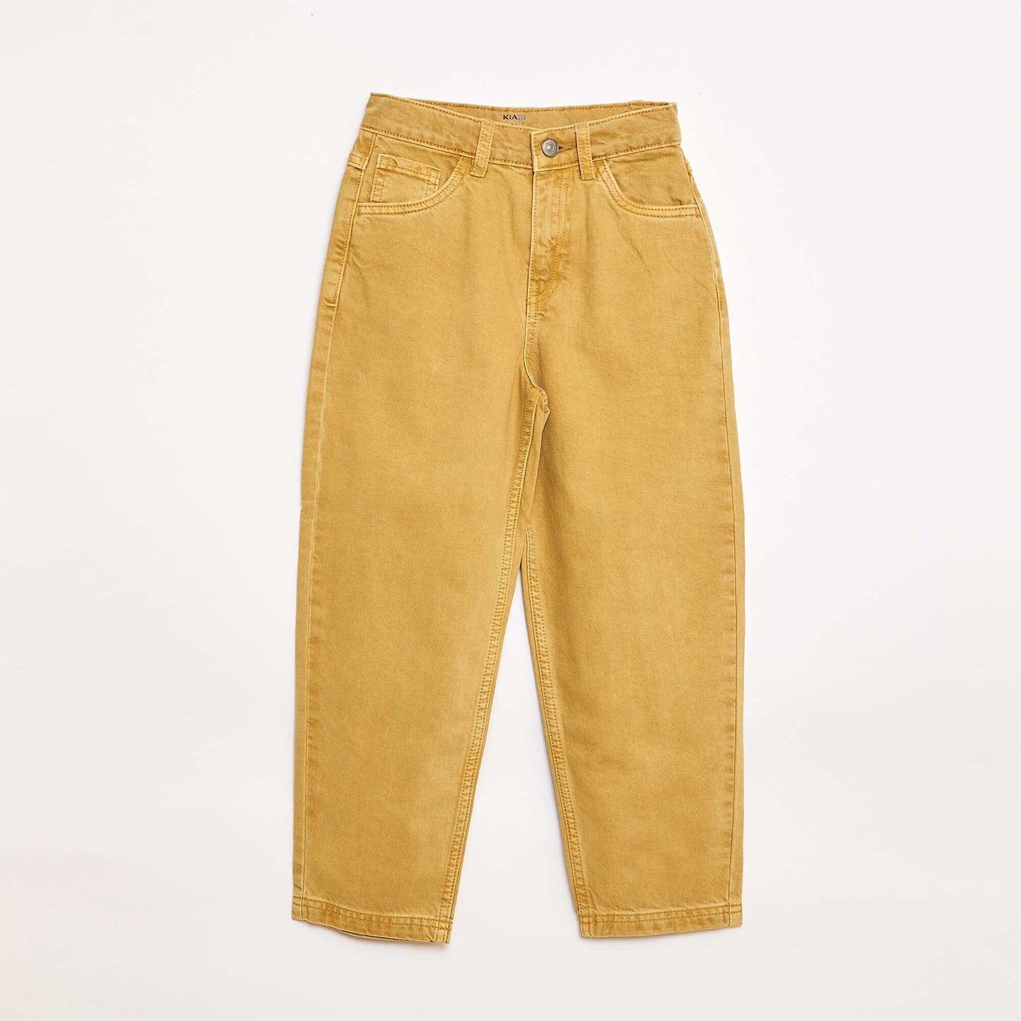 Balloon Fit Wide Leg Denim Pants YELLOW