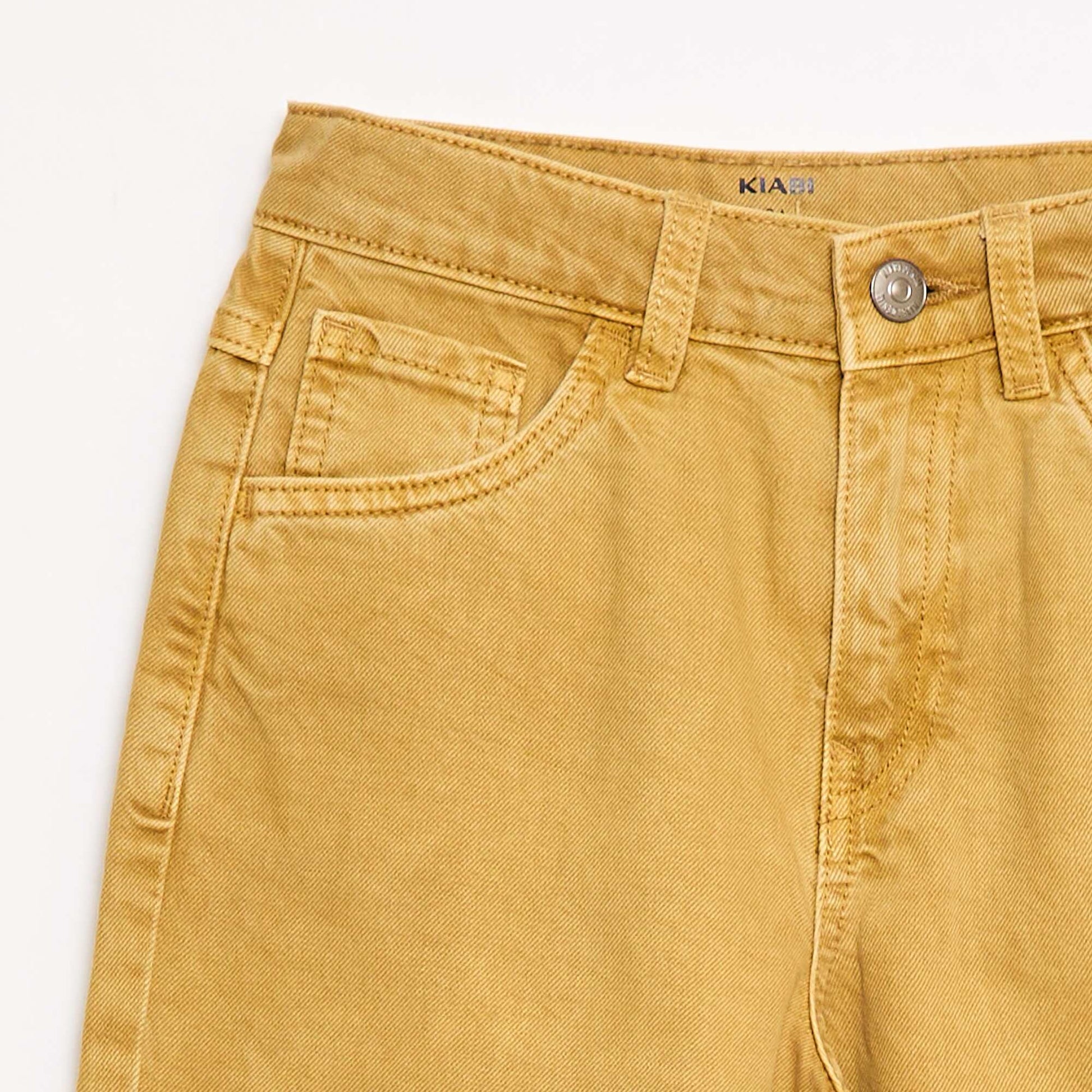 Balloon Fit Wide Leg Denim Pants YELLOW