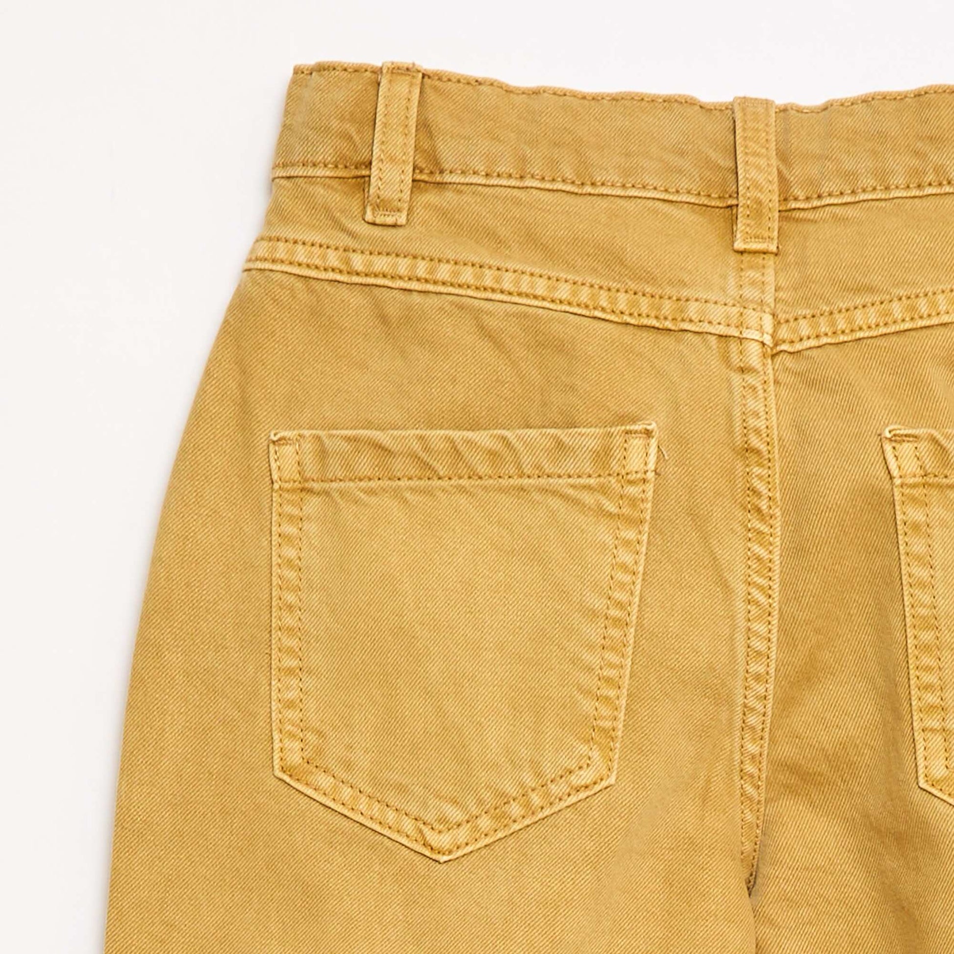 Balloon Fit Wide Leg Denim Pants YELLOW