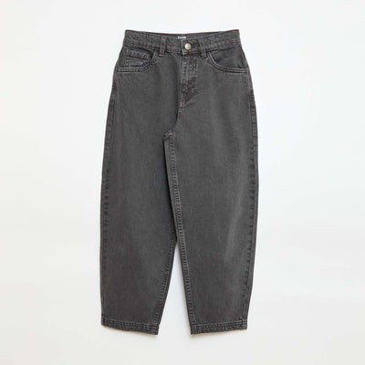 Balloon Fit Wide Leg Denim Pants GREY