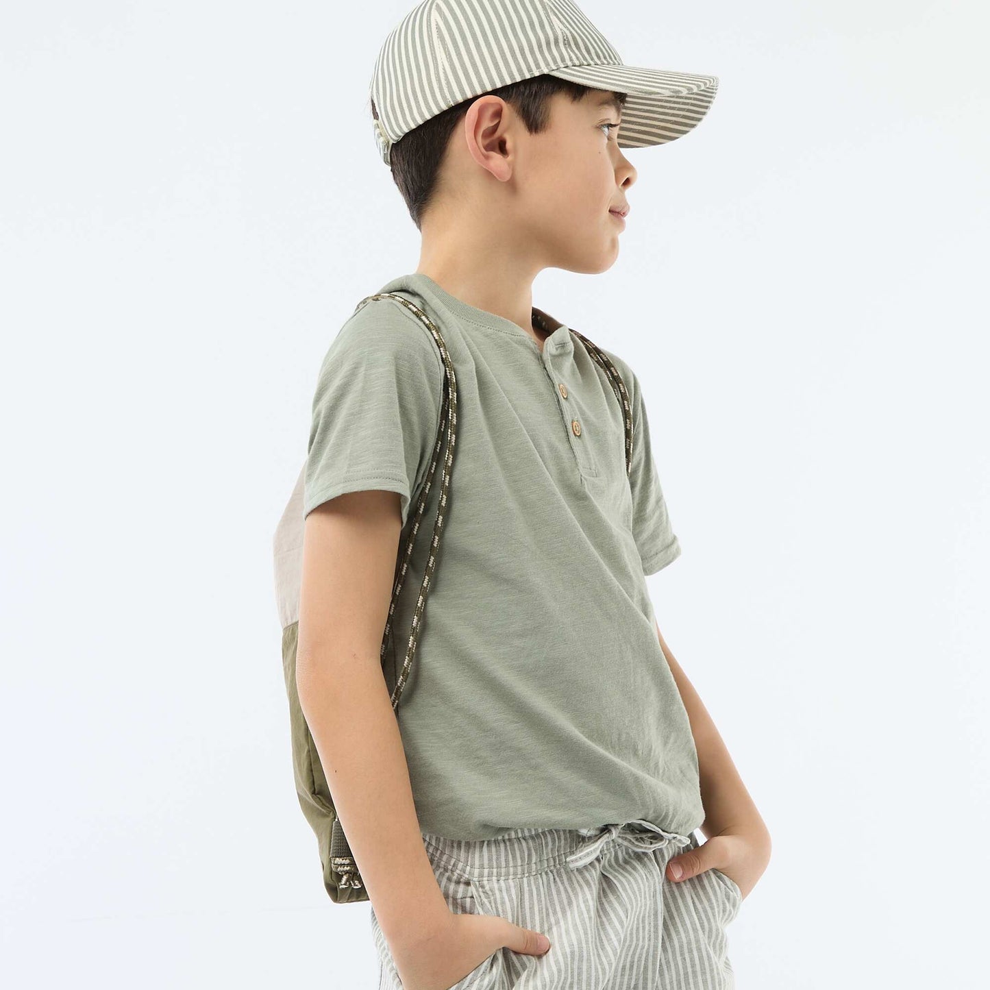 Tunisian Collar T-Shirt GREEN
