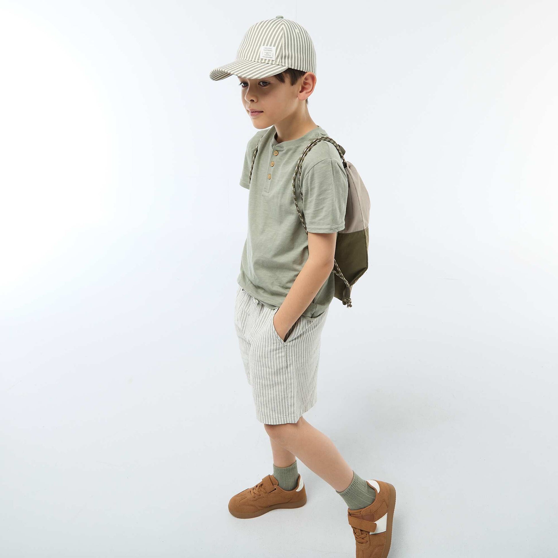 Tunisian Collar T-Shirt GREEN