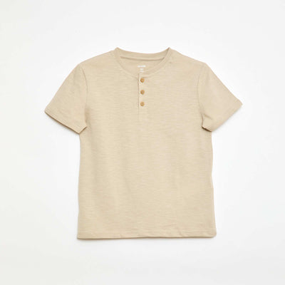 Tunisian Collar T-Shirt BEIGE