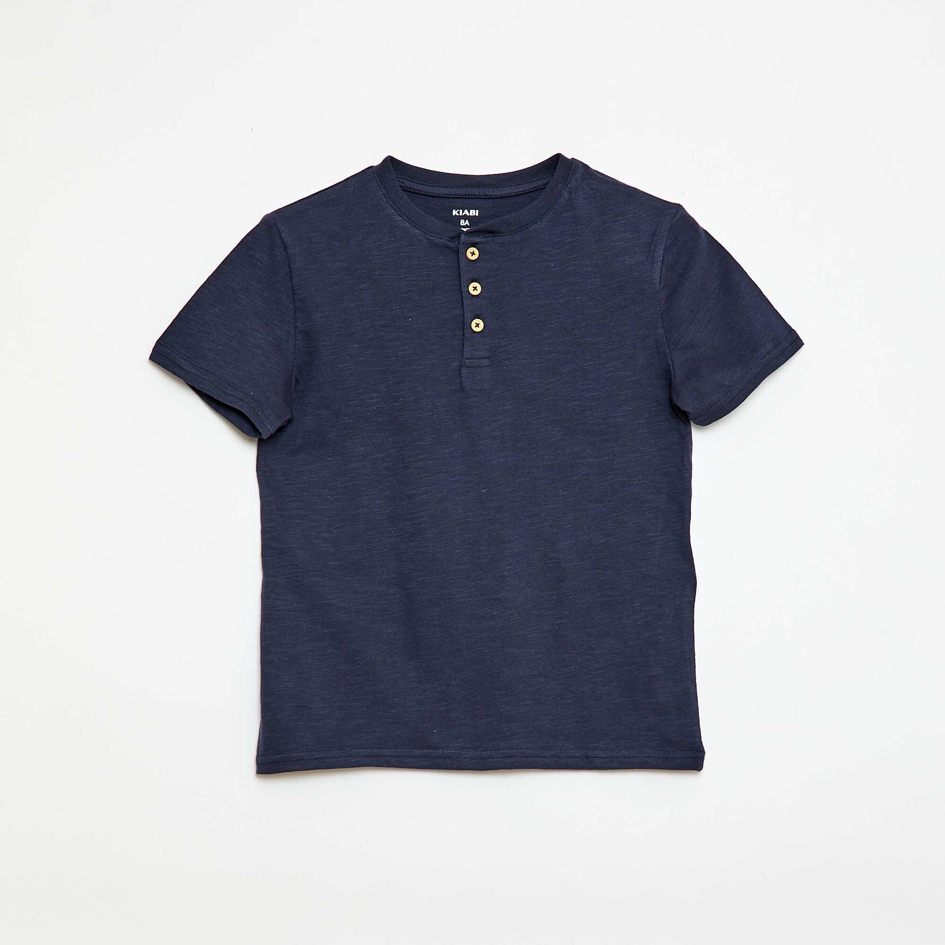Tunisian Collar T-Shirt BLUE