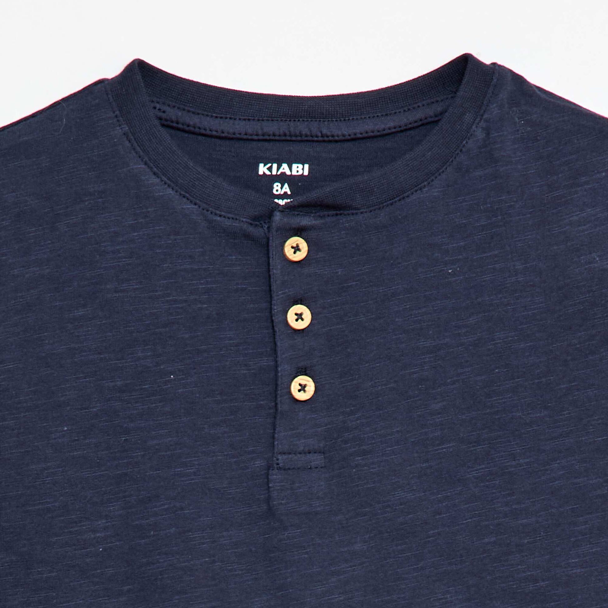 Tunisian Collar T-Shirt BLUE