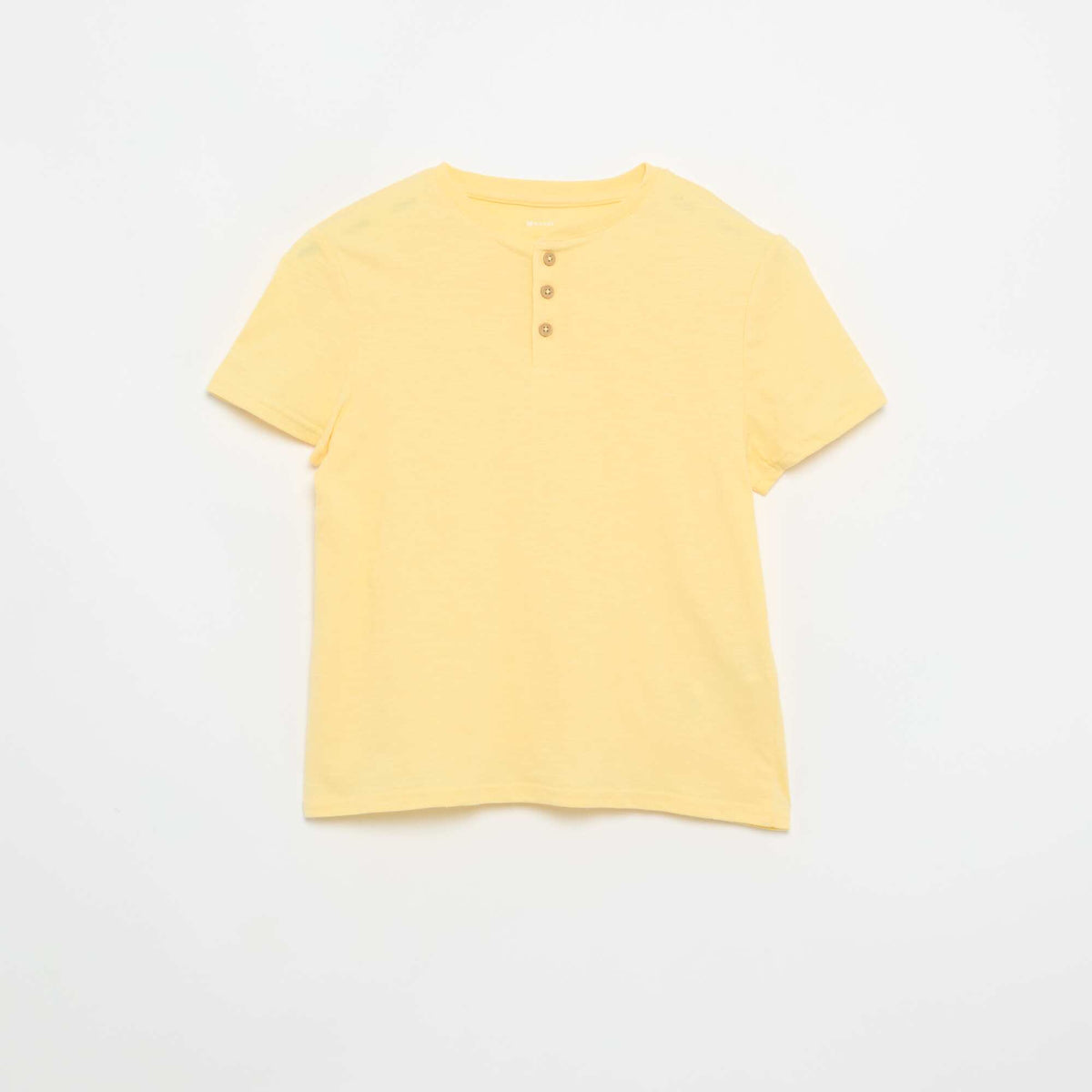 Henley Collar T-shirt YELLOW