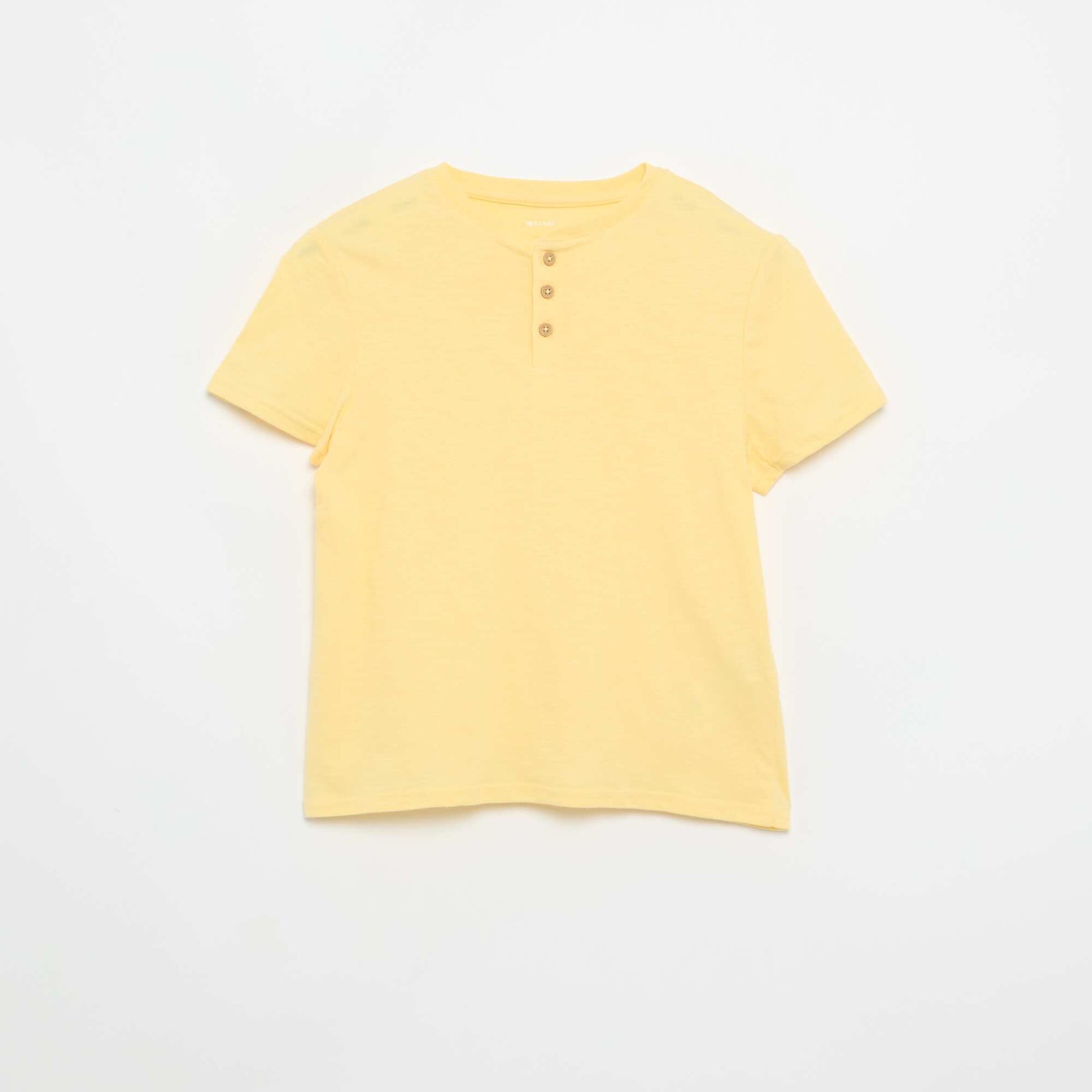 Henley Collar T-shirt YELLOW