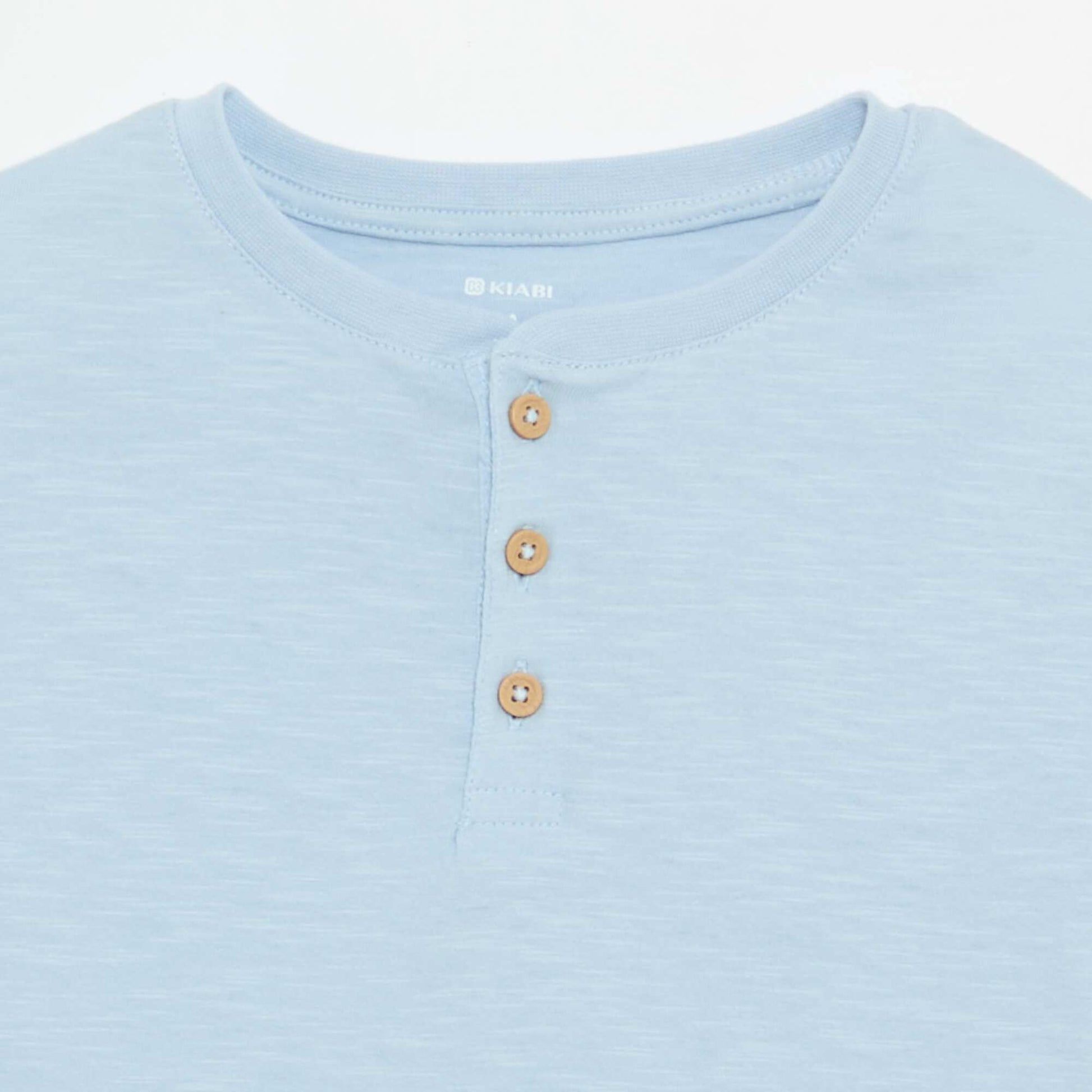 Henley Collar T-shirt BLUE