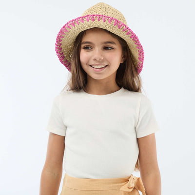 Plain T-shirt with Decorative Knots WHITE