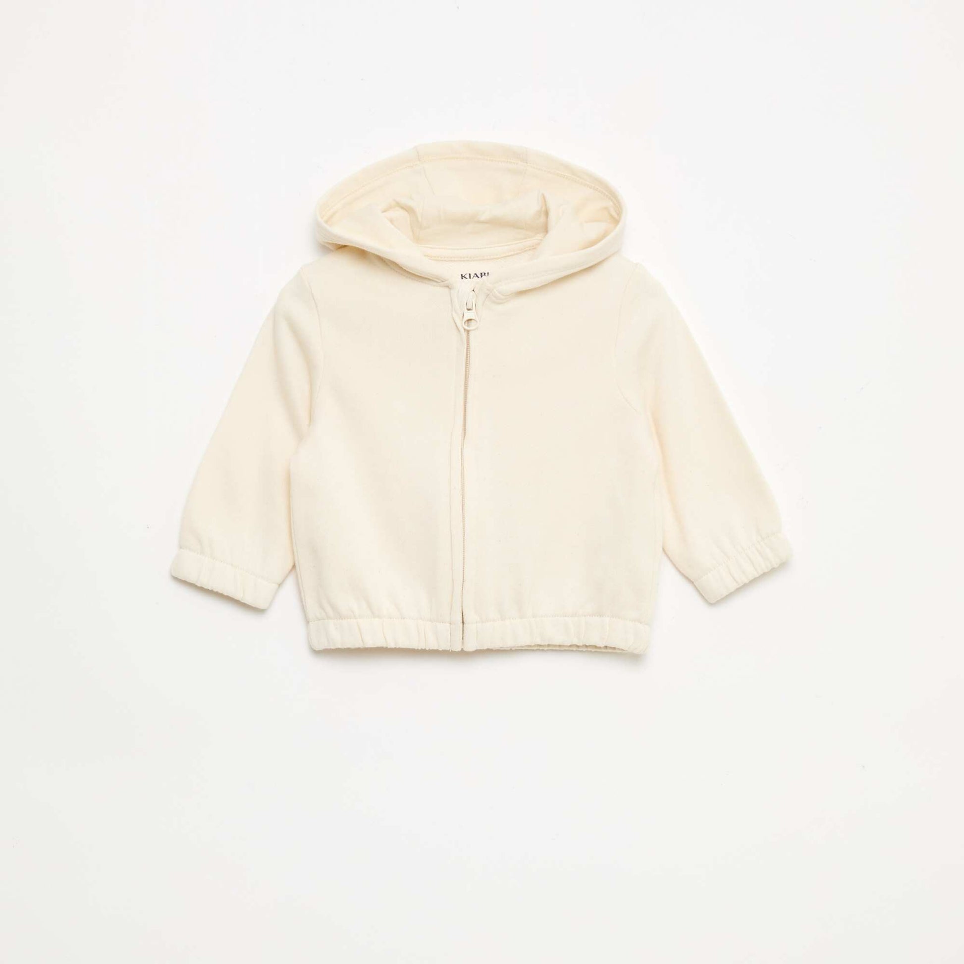 French Terry Zip-Up Sweatshirt WHITE