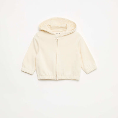 French Terry Zip-Up Sweatshirt WHITE