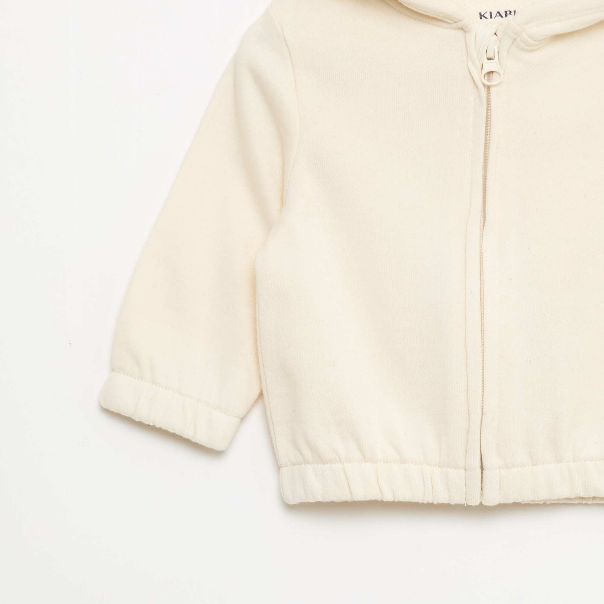 French Terry Zip-Up Sweatshirt WHITE