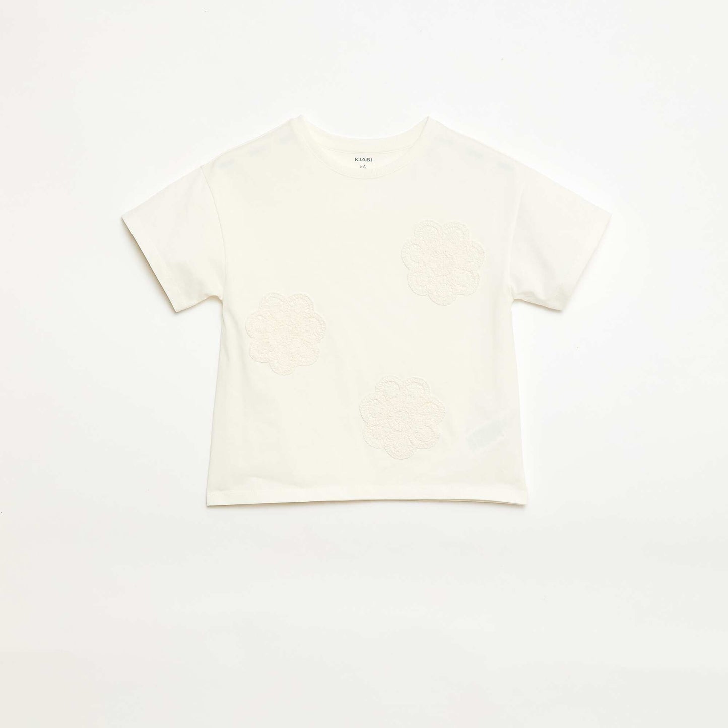 Macramé flower T-shirt WHITE