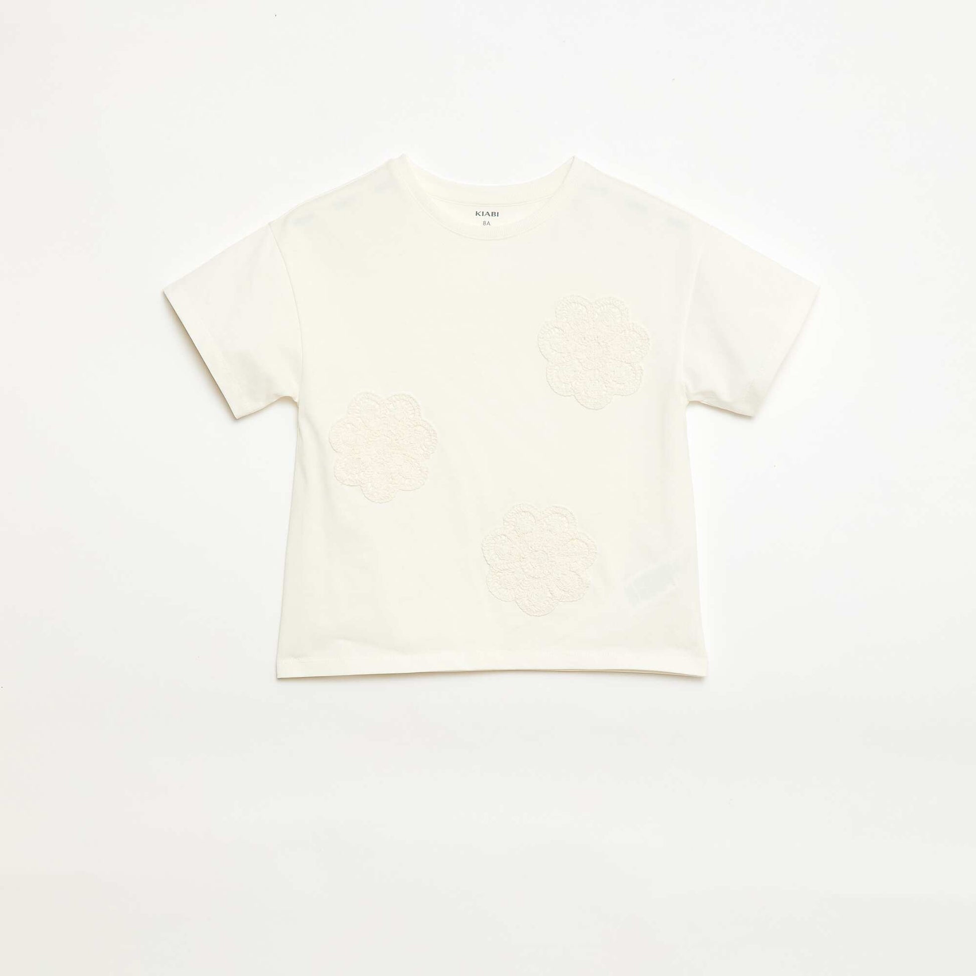 Macramé flower T-shirt WHITE