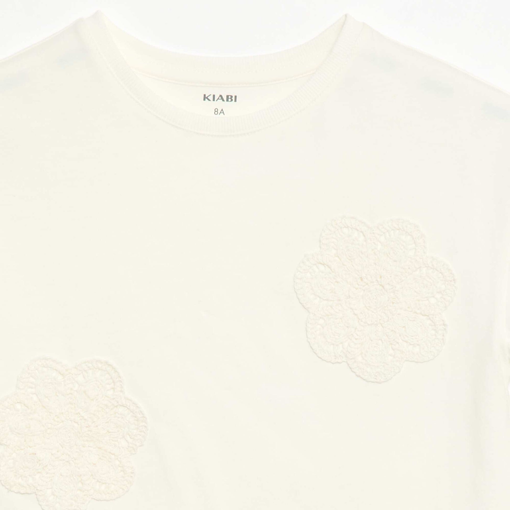 Macramé flower T-shirt WHITE