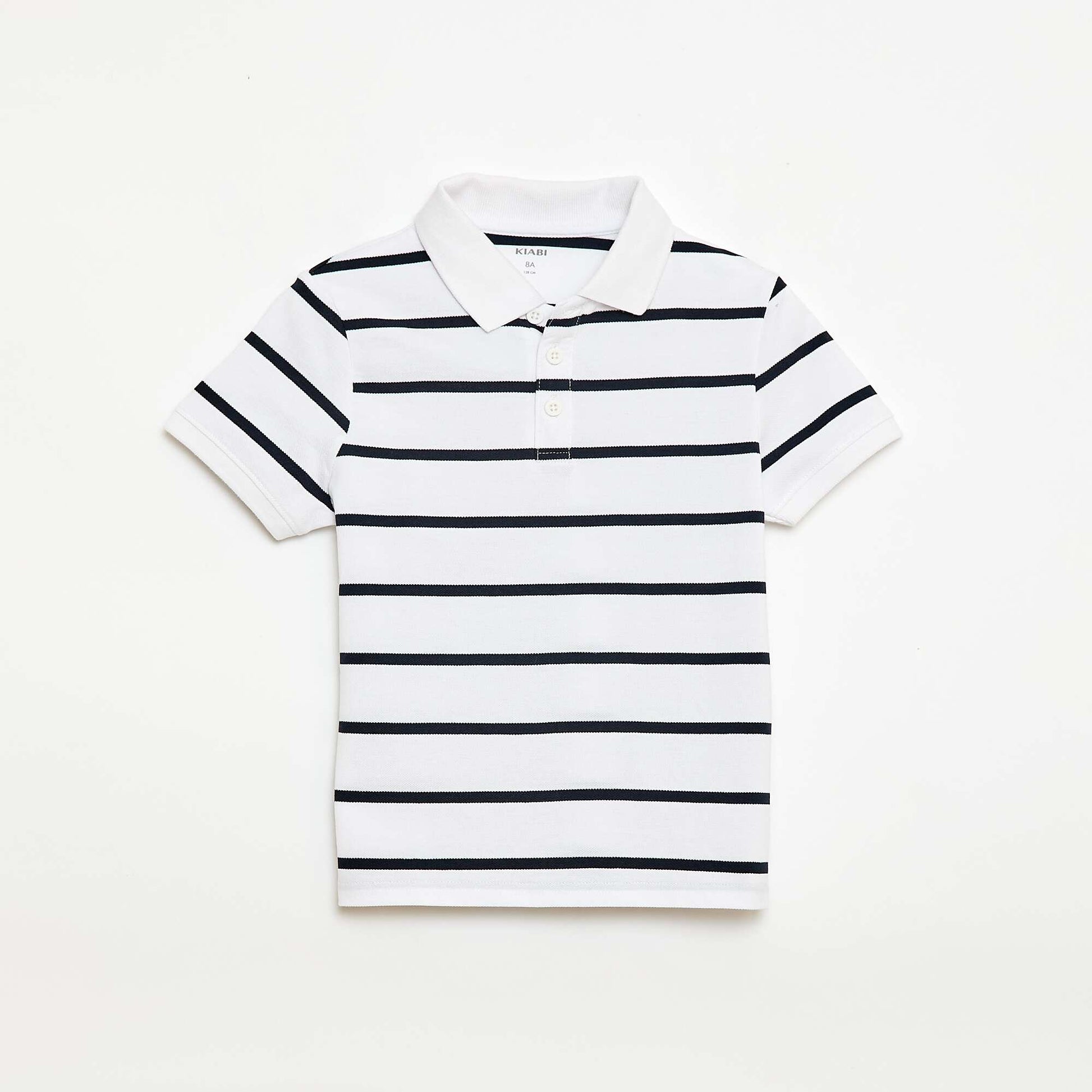 Short-Sleeved Cotton Piqué Polo Shirt WHITE