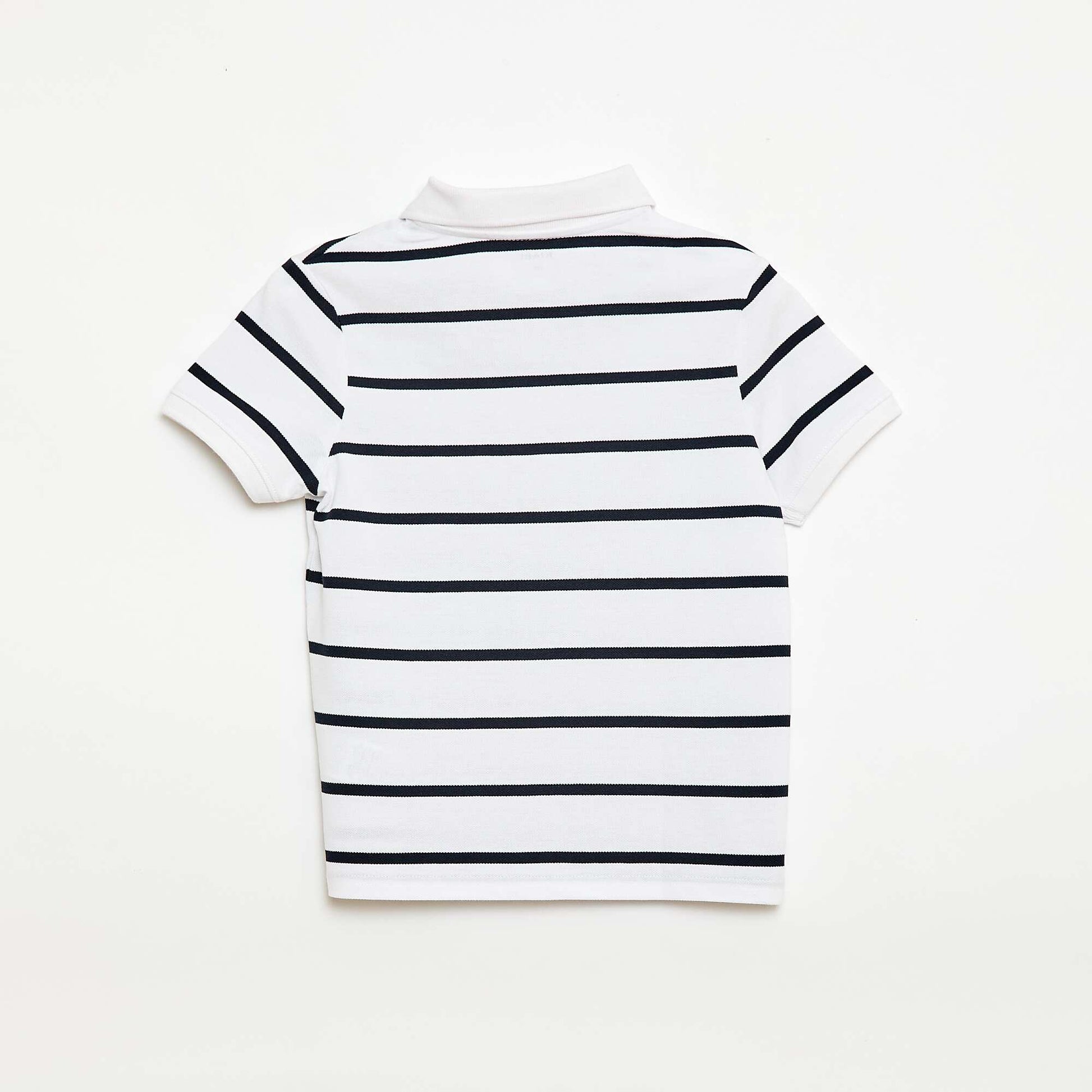 Short-Sleeved Cotton Piqué Polo Shirt WHITE