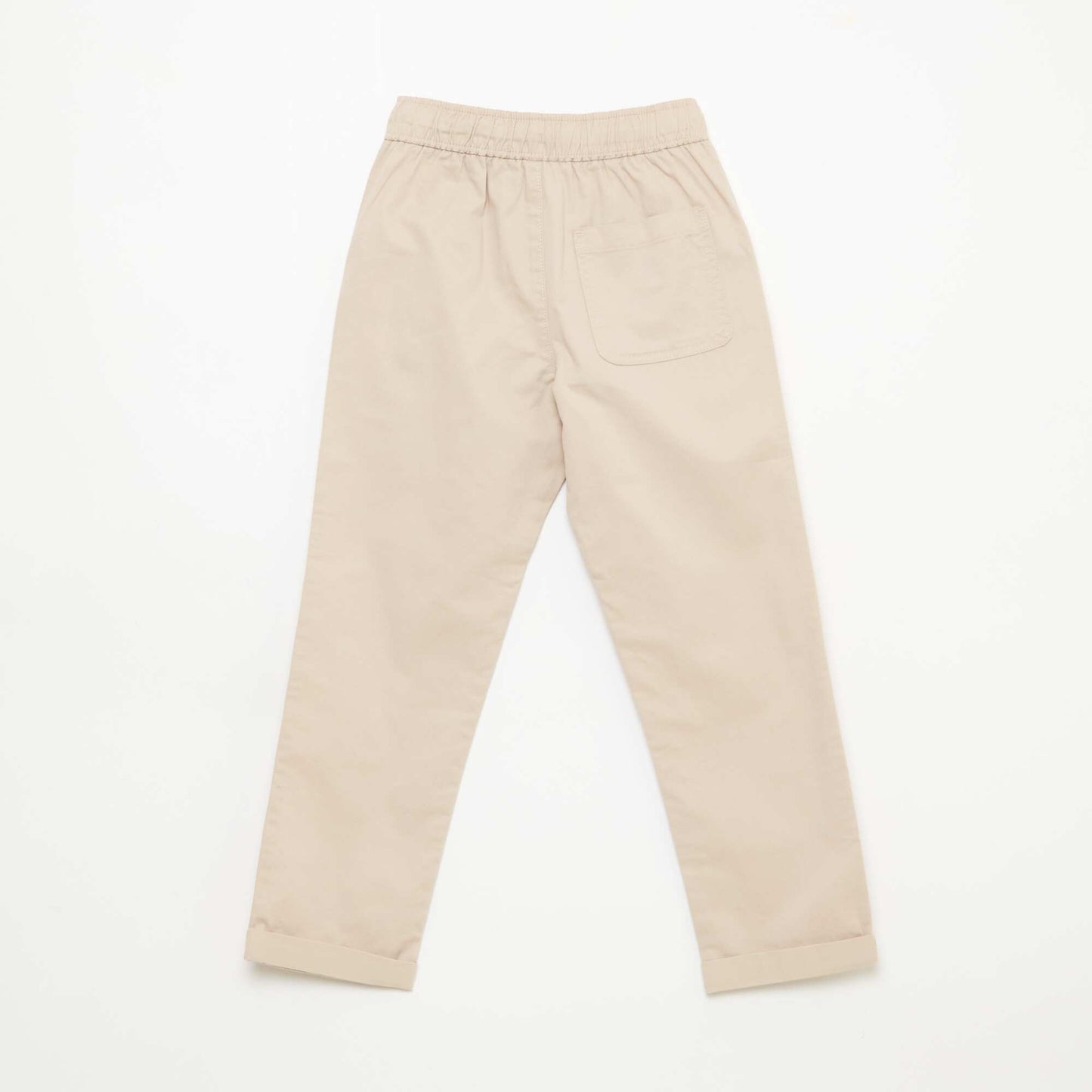 Plain Joggers with Cuffed Hems BEIGE