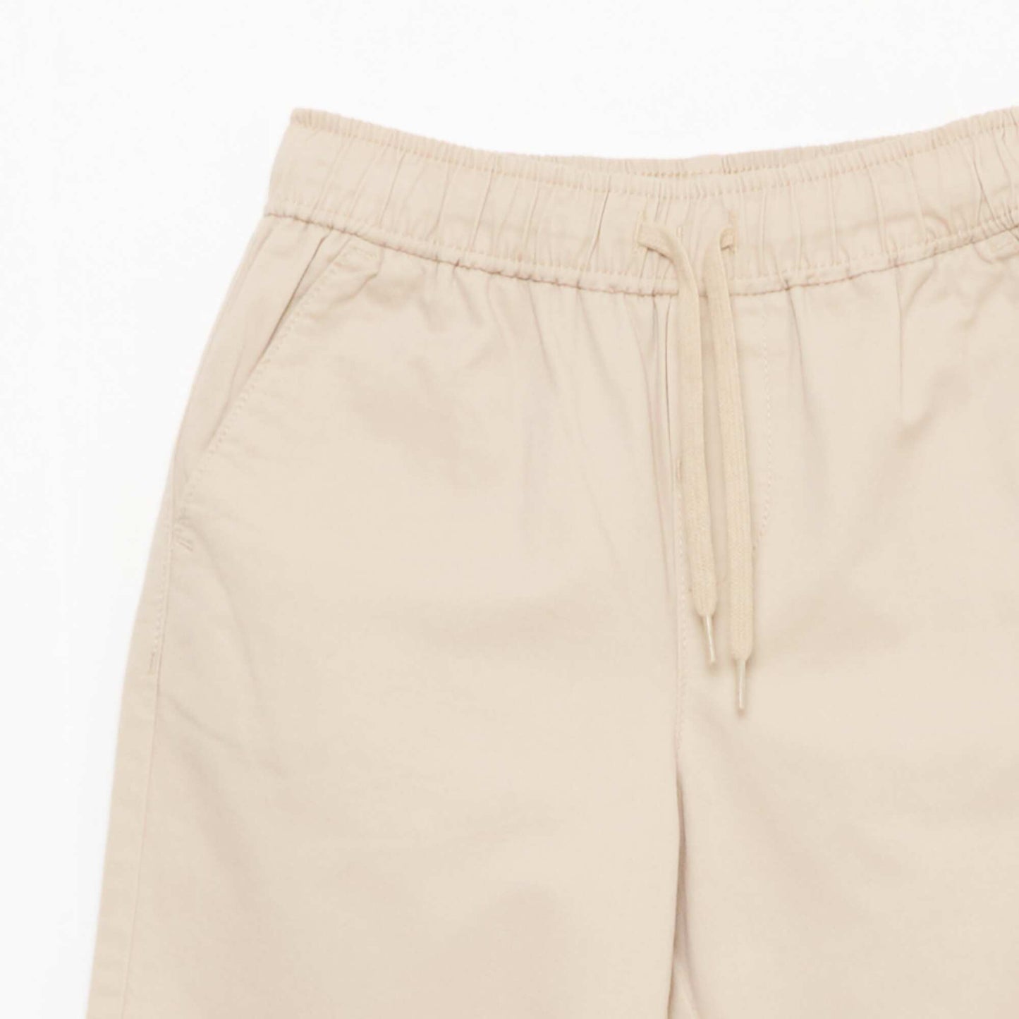 Plain Joggers with Cuffed Hems BEIGE