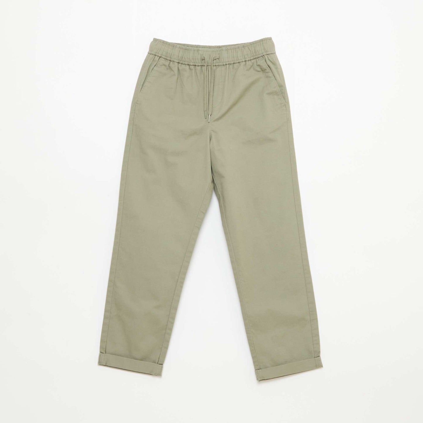 Plain Joggers with Cuffed Hems GREEN