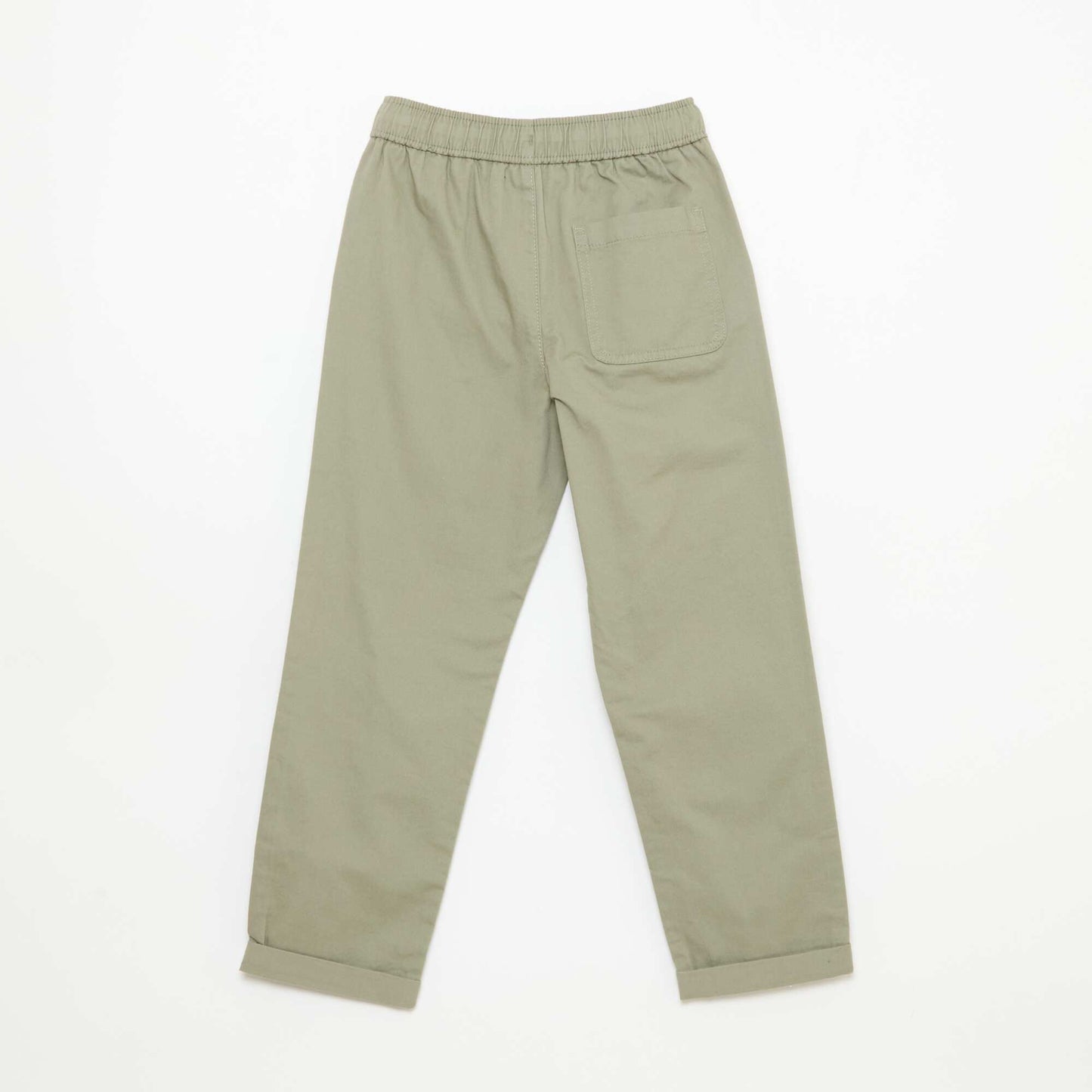 Plain Joggers with Cuffed Hems GREEN