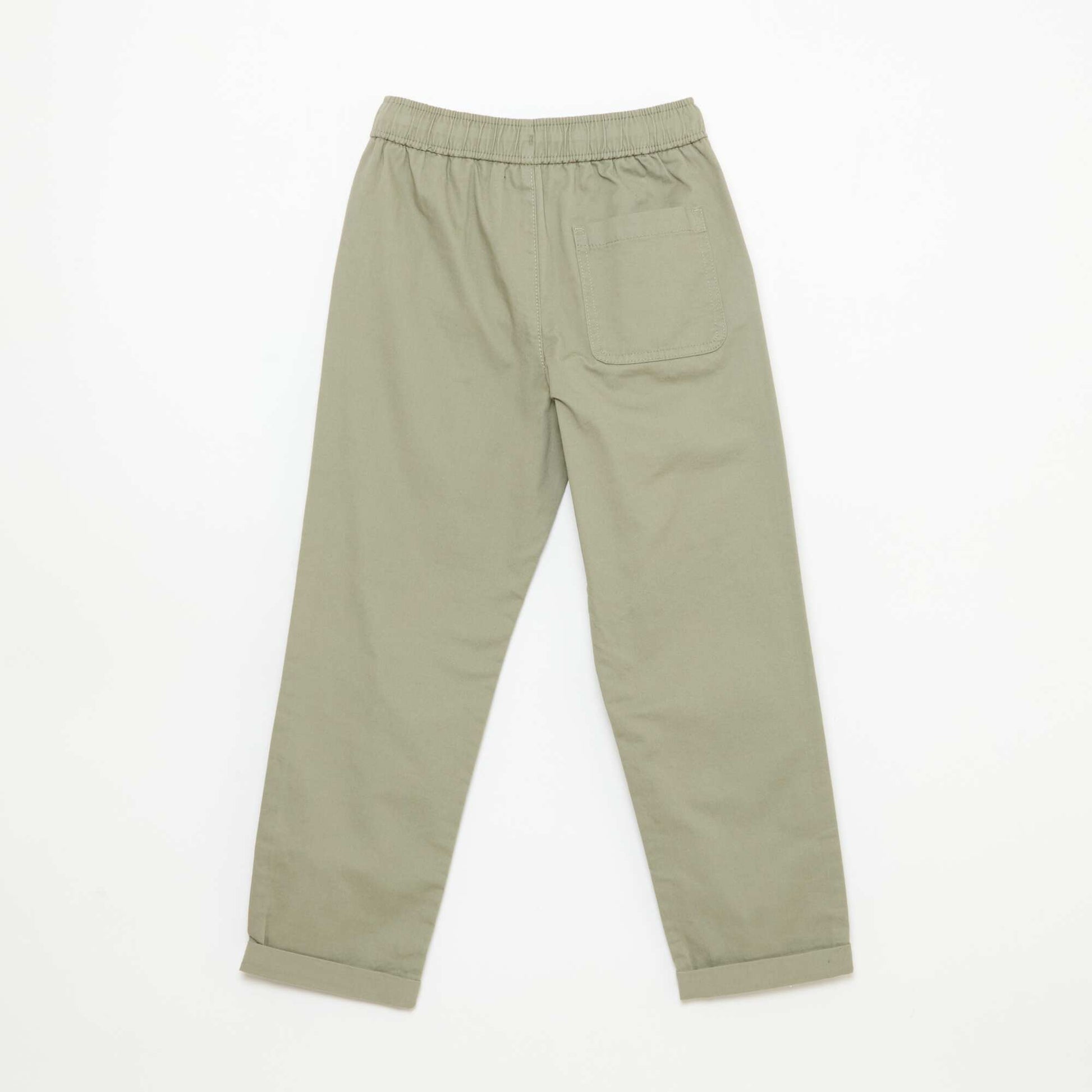 Plain Joggers with Cuffed Hems GREEN