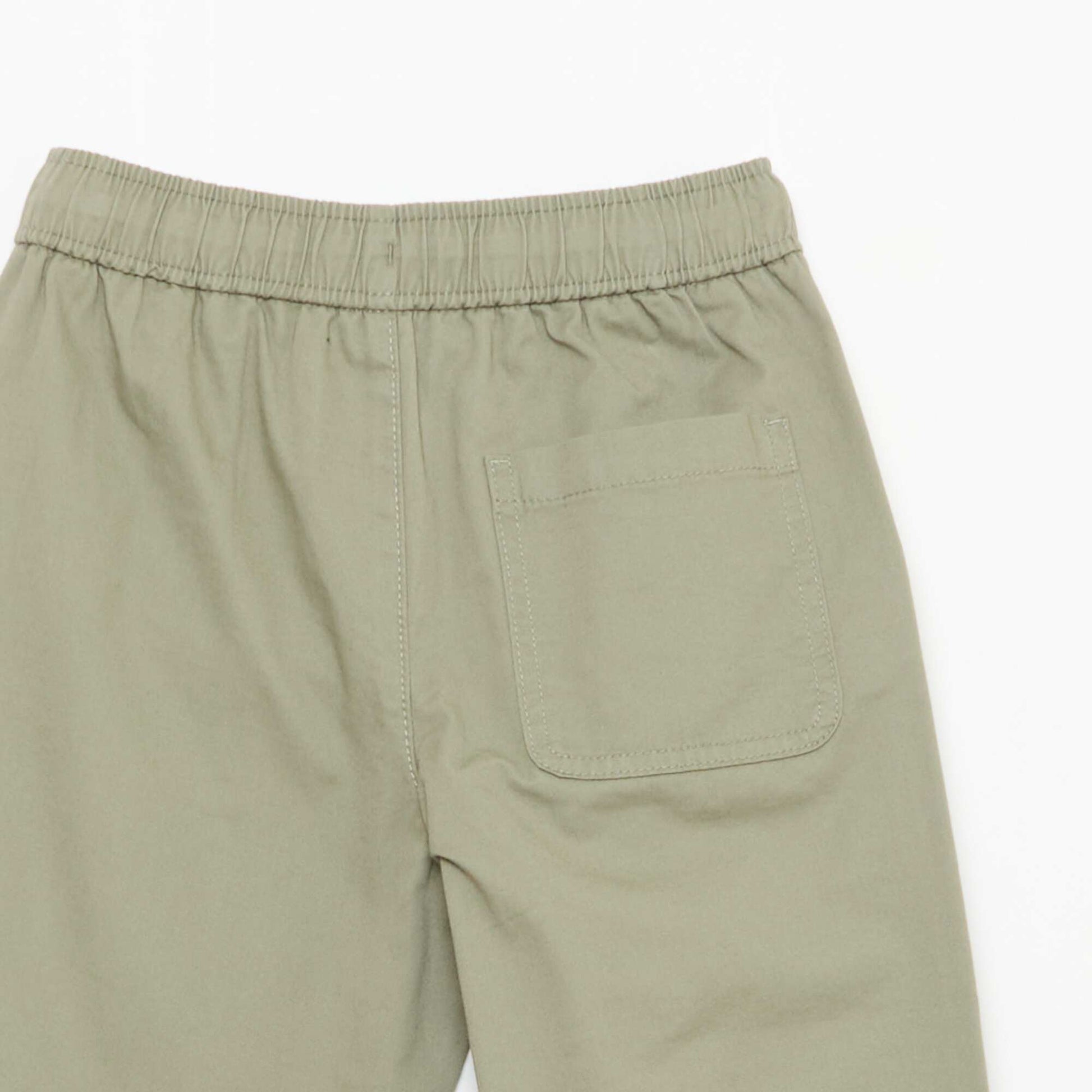 Plain Joggers with Cuffed Hems GREEN
