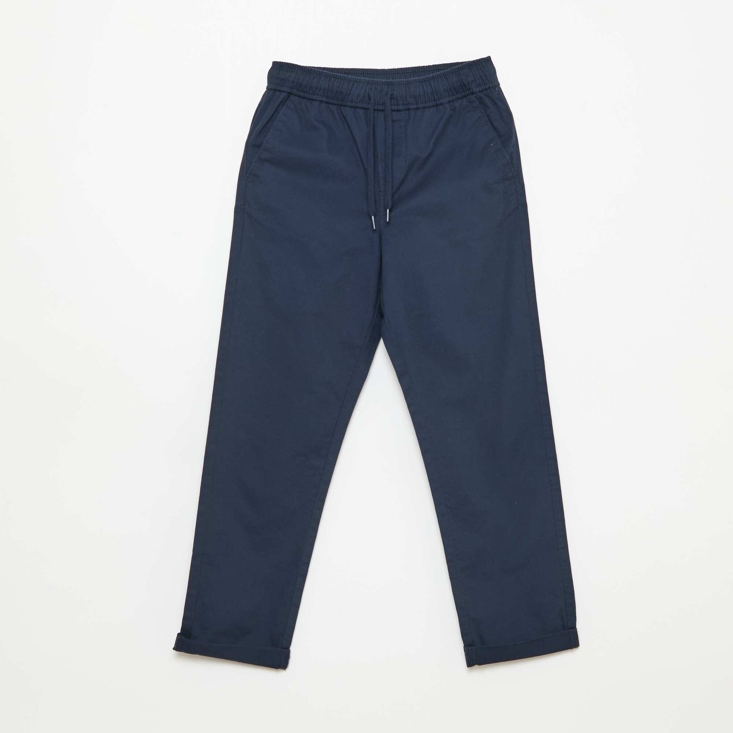 Plain Joggers with Cuffed Hems BLUE