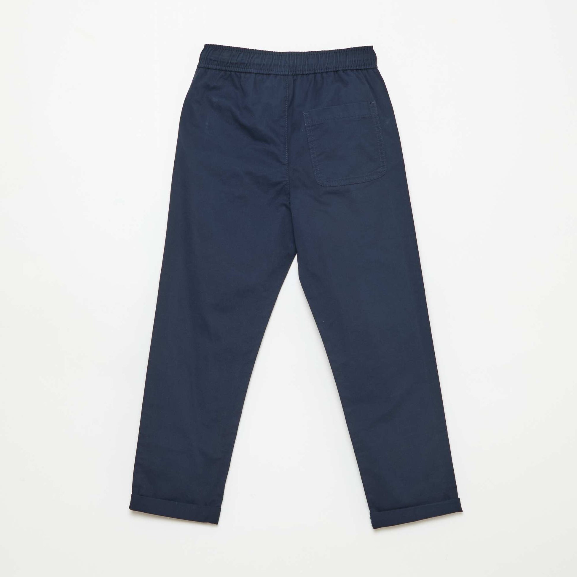 Plain Joggers with Cuffed Hems BLUE