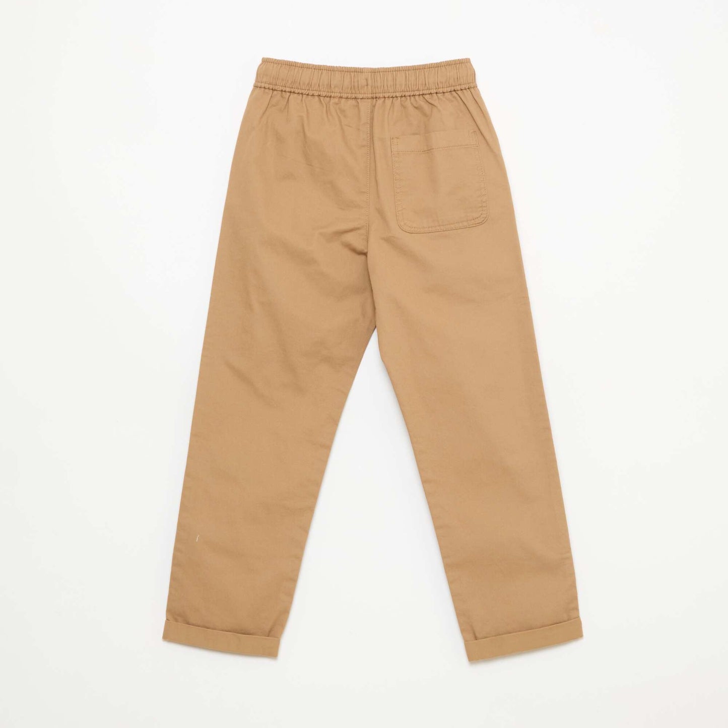 Plain Joggers with Cuffed Hems BEIGE