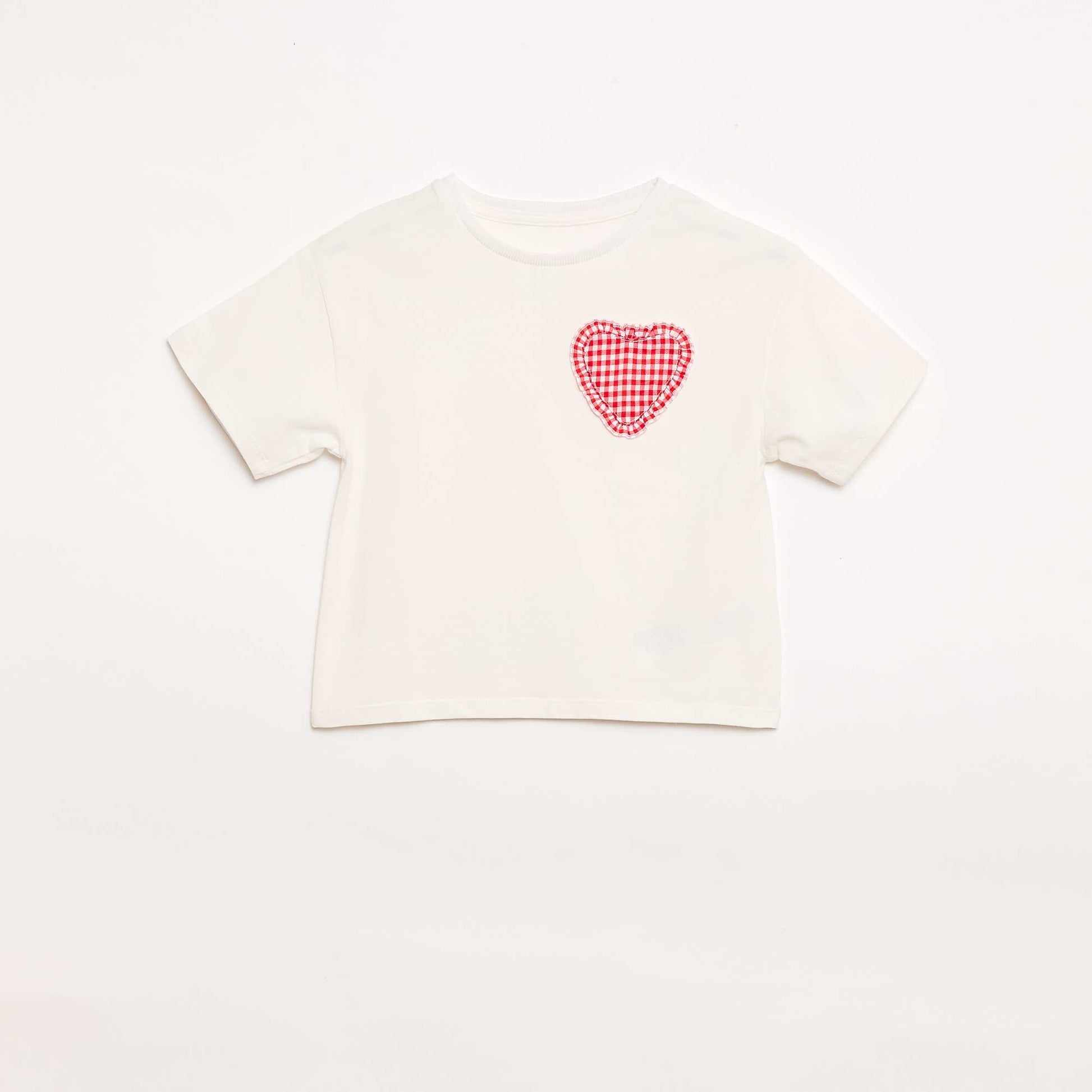 Gingham Patch T-shirt WHITE