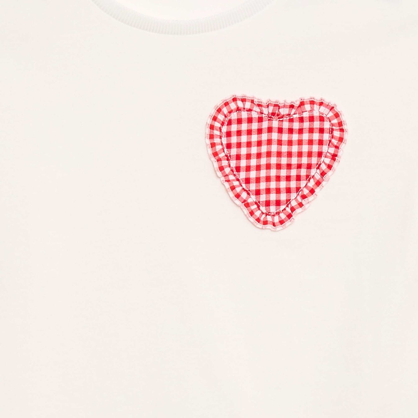 Gingham Patch T-shirt WHITE