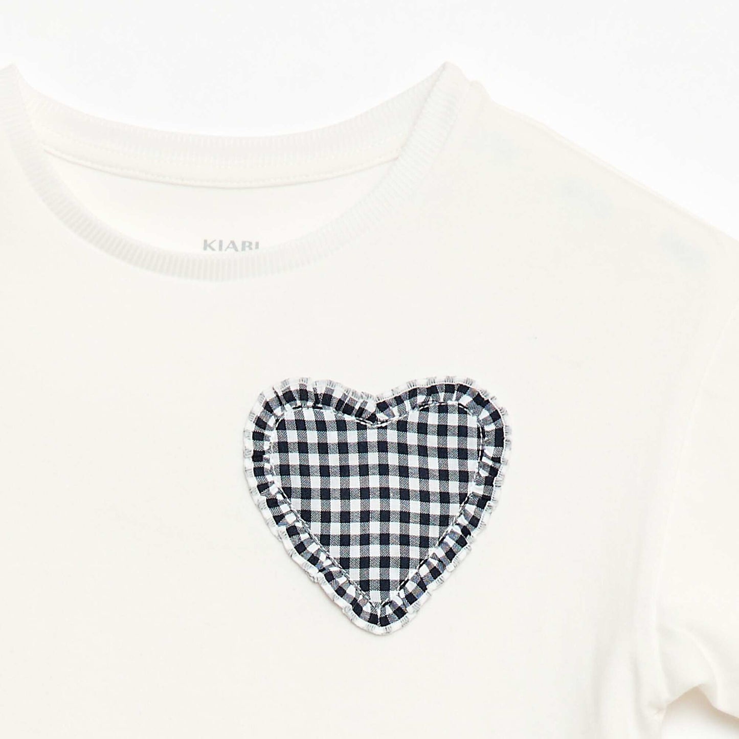 Gingham Patch T-shirt WHITE