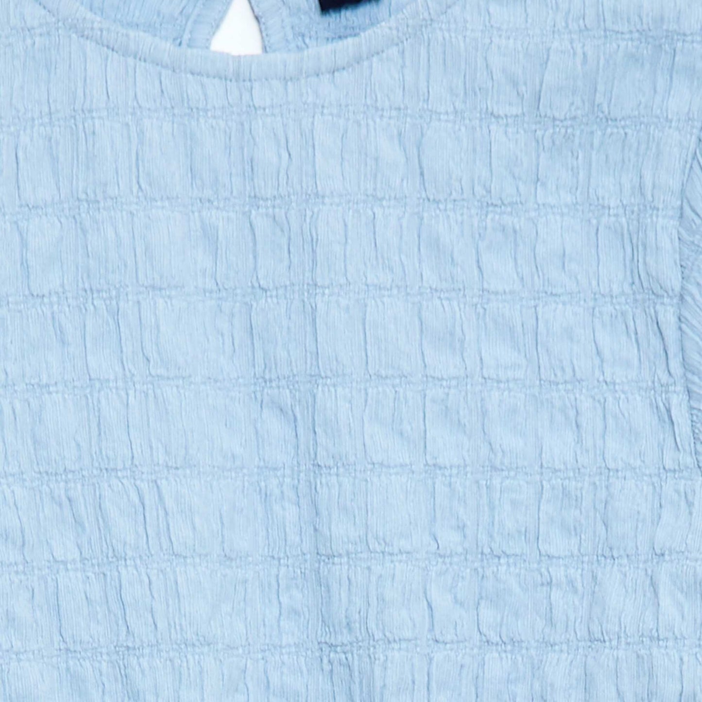 Loose-fit fancy knit t-shirt BLUE
