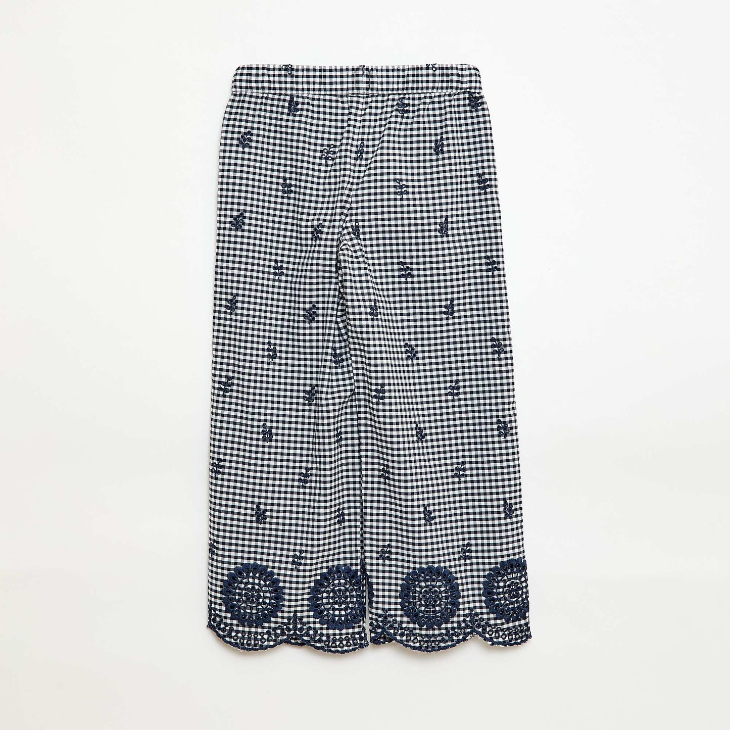 Gingham Cotton Trousers BLUE