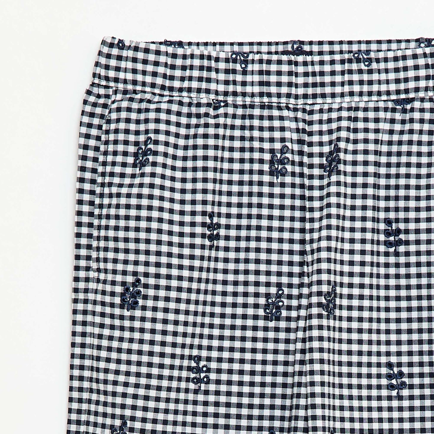 Gingham Cotton Trousers BLUE