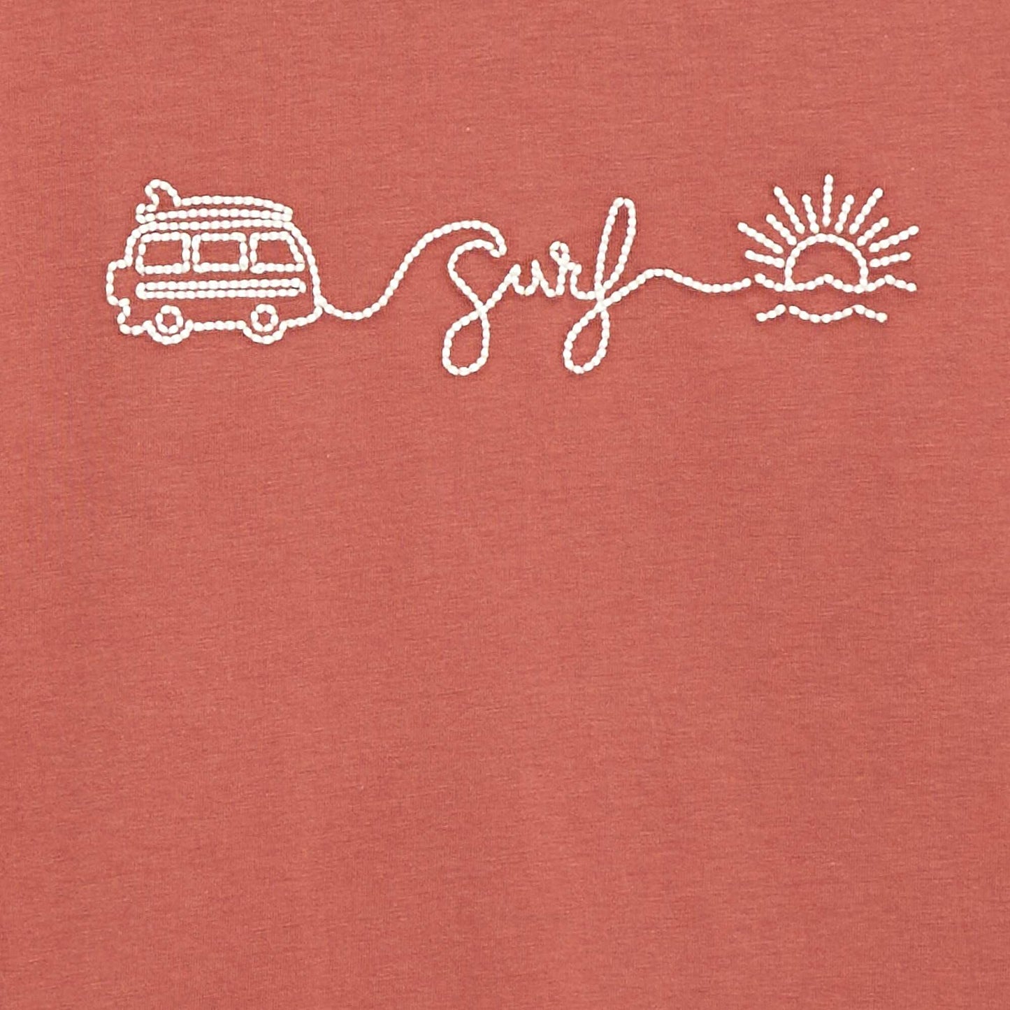 Short-Sleeved Embroidered T-Shirt RED