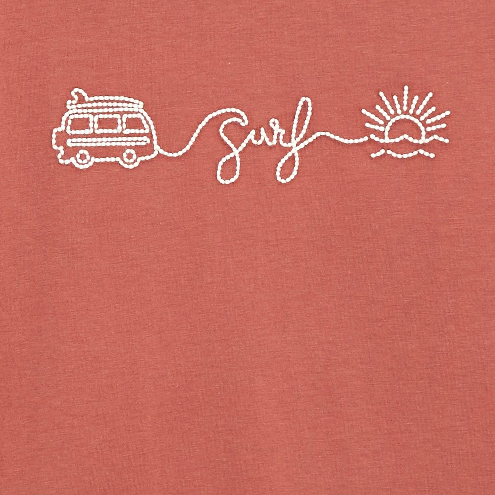 Short-Sleeved Embroidered T-Shirt RED