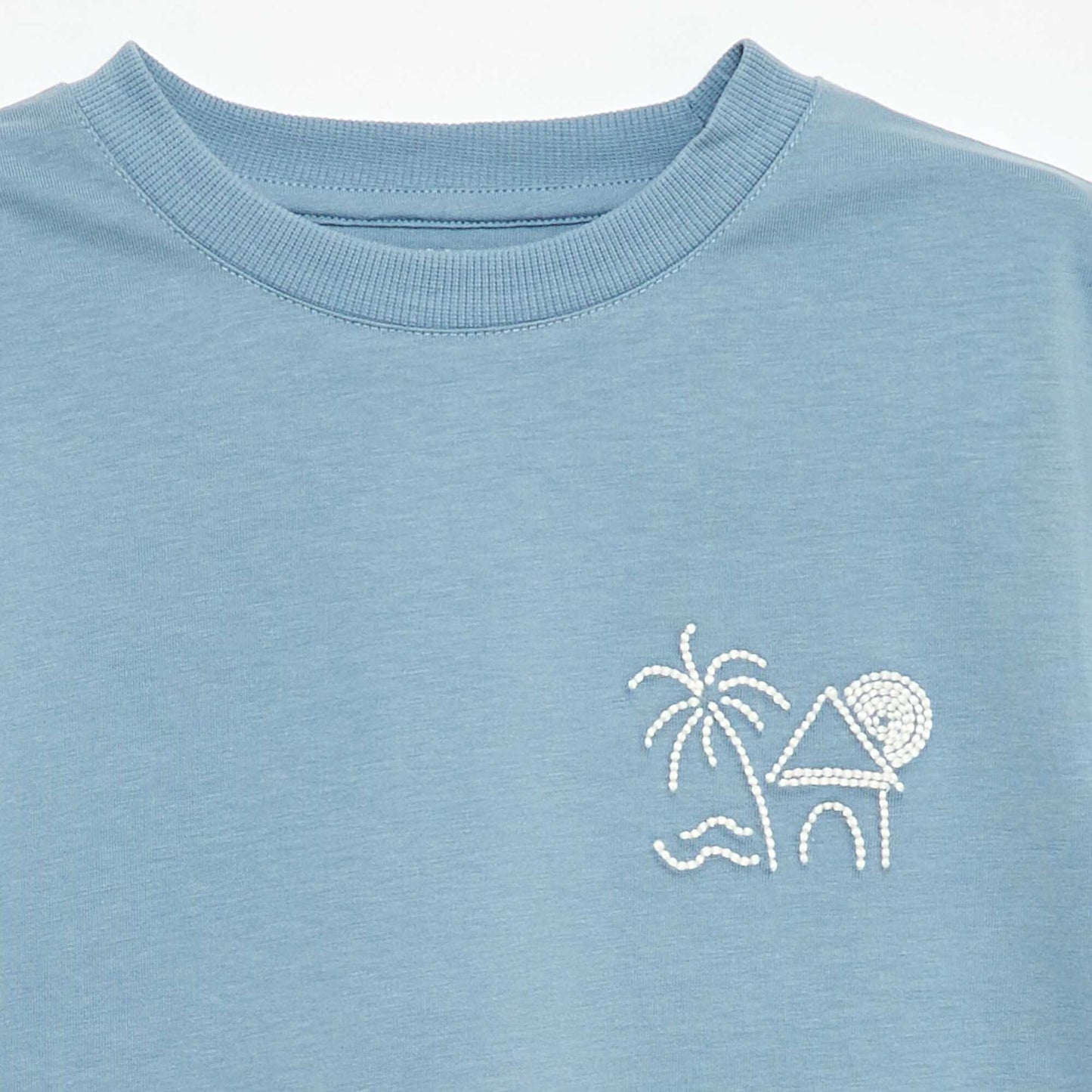 Short-Sleeved Embroidered T-Shirt BLUE