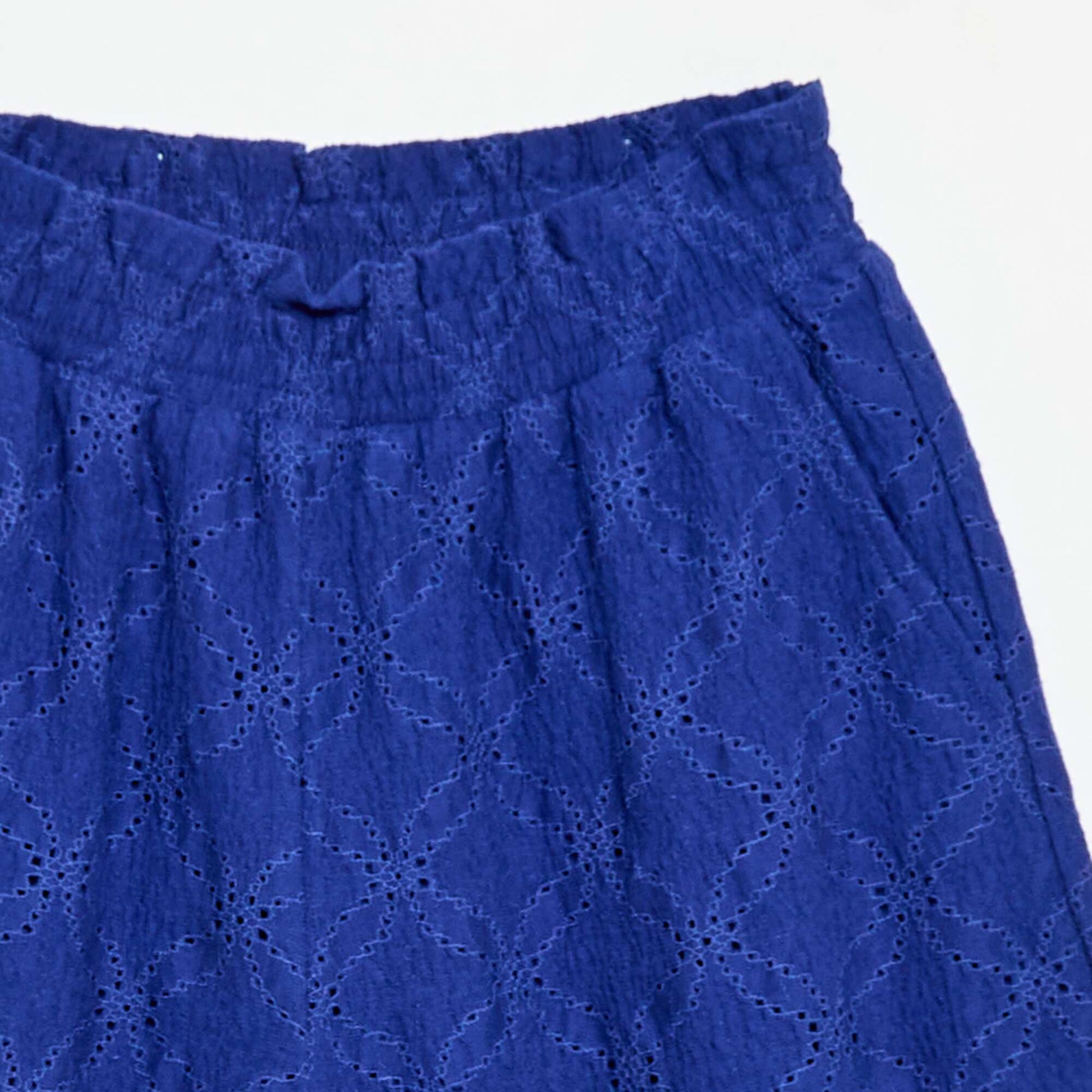 Wide-leg Broderie Anglaise Trousers BLUE