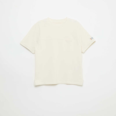 Short-sleeved Piqué Cotton T-shirt WHITE