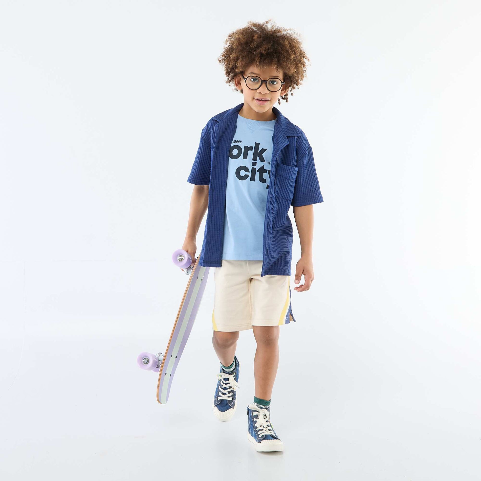 Message Print T-shirt BLUE