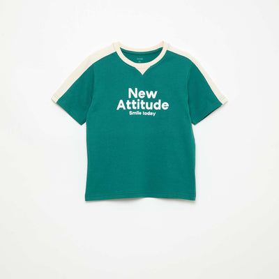 Message Print T-shirt GREEN