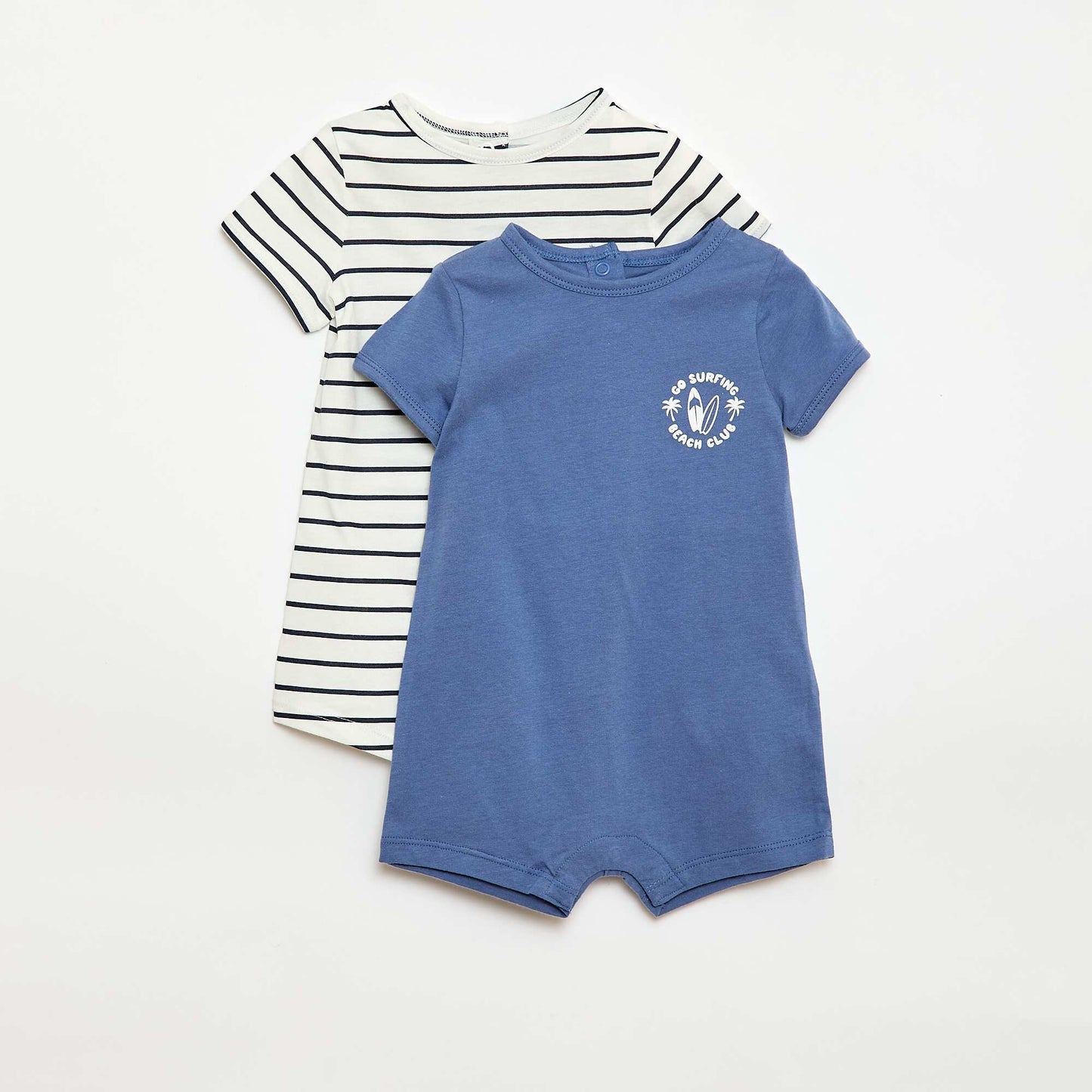 2-Pack of Short Jersey Rompers BLUE