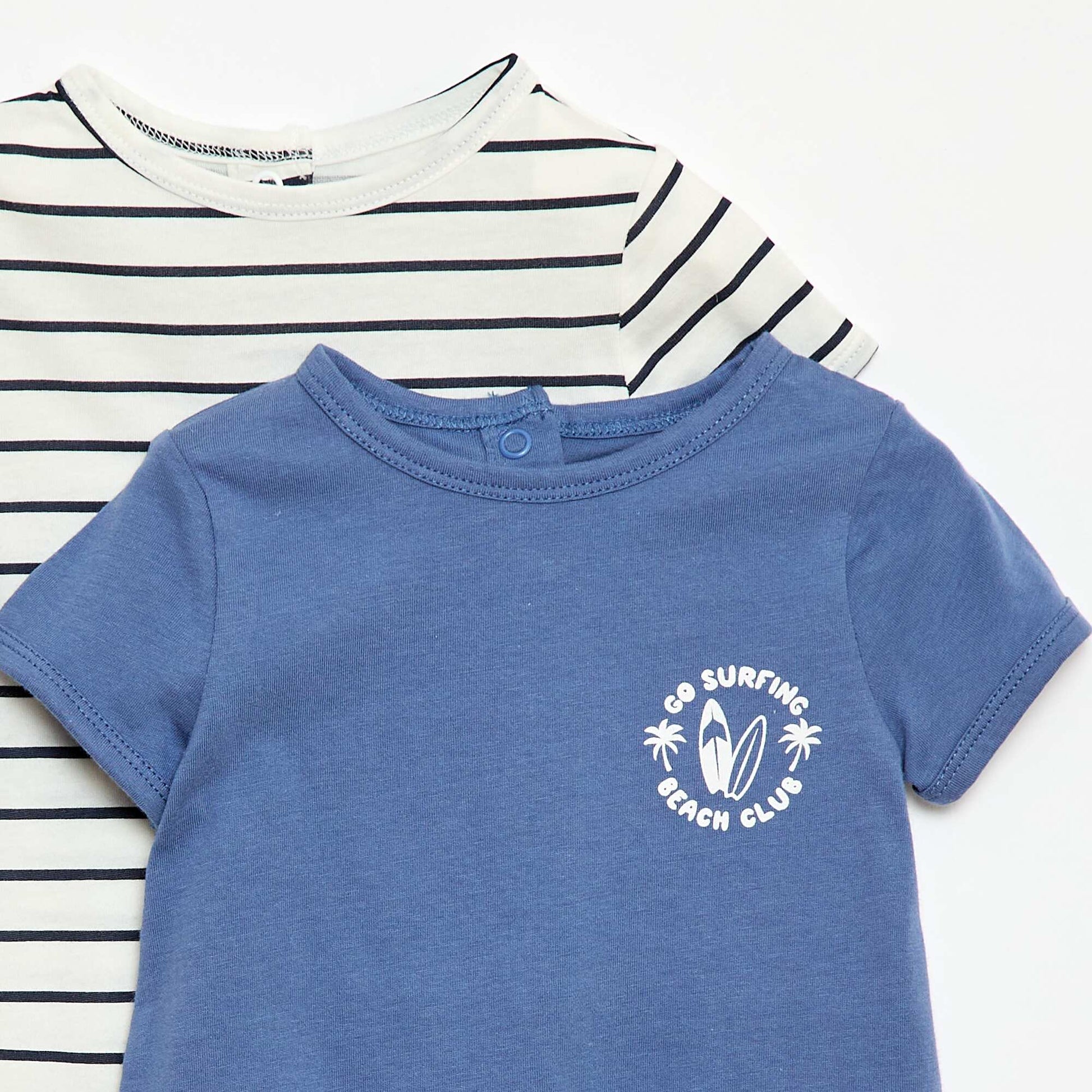 2-Pack of Short Jersey Rompers BLUE