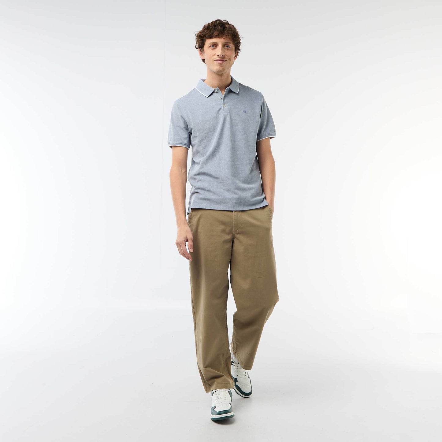 Polo Shirt with Chest Embroidery BLUE